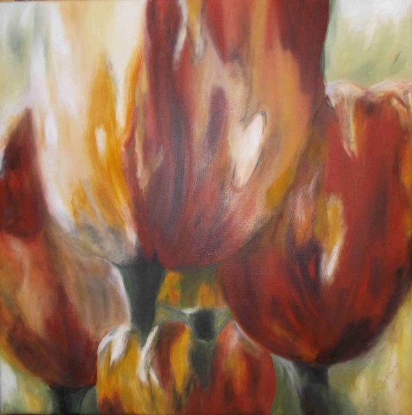 Tulpen  I I Acryl 80x80