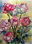 Sieben Rosenblüten