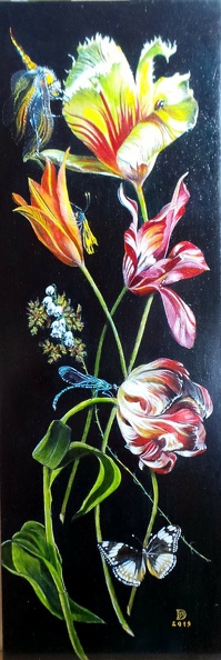Peter Dudkowiak, Schmales Tulpenbild, 2019, Öl in altmeisterlicher Schichtenmalerei, 20 x 50 cm, Mdf-Platte_301.jpg